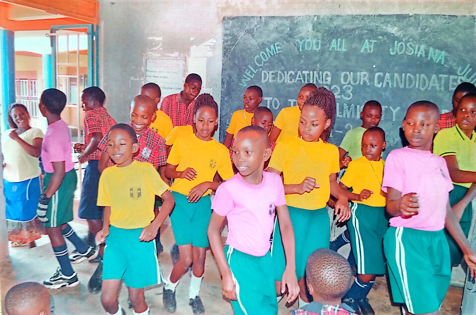 Young pupils gathered together at Josianah Junior School